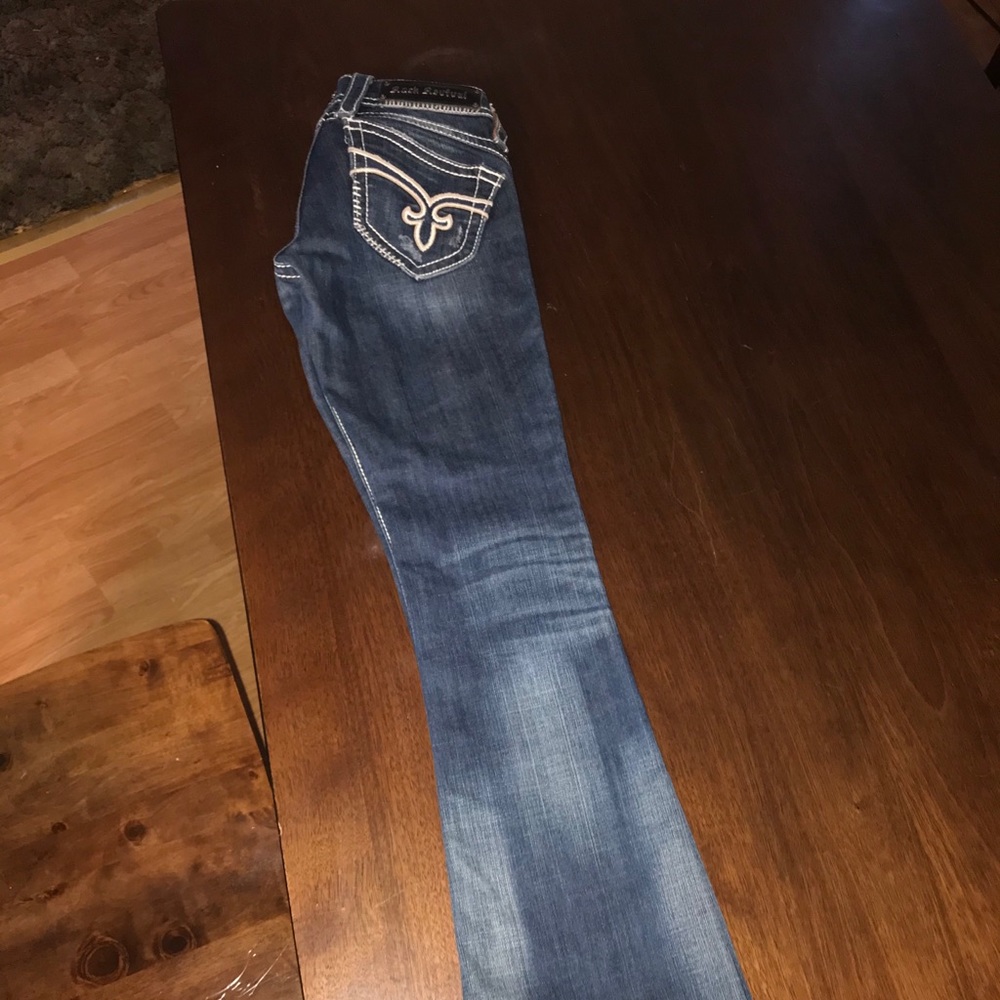 Rock Revival Fleur de Lis Embroidered Denim Jeans